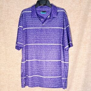 PGA Tour Purple Polo Shirt with Stripes Mens XL #150